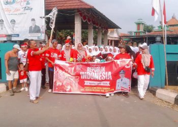 Meriahkan HUT RI Ke-81, Pemerintah Desa Sampih Gelar Jalan Santai