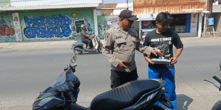 Polsek Pabuaran Polresta Cirebon Tertibkan Knalpot Tidak Sesuai Spesifikasi