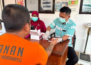Bareng Puskesmas Plumbon, Lapas Indramayu VCT Kesehatan Warga Binaan‎